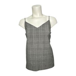 Banana‎ Republic Black White Plaid Spaghetti Strap Tank Top sz Medium